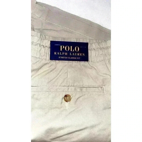 Polo Ralph Lauren Shorts Men's Khaki Tan Stretch Classic Fit Drawstrings - Picture 1 of 11